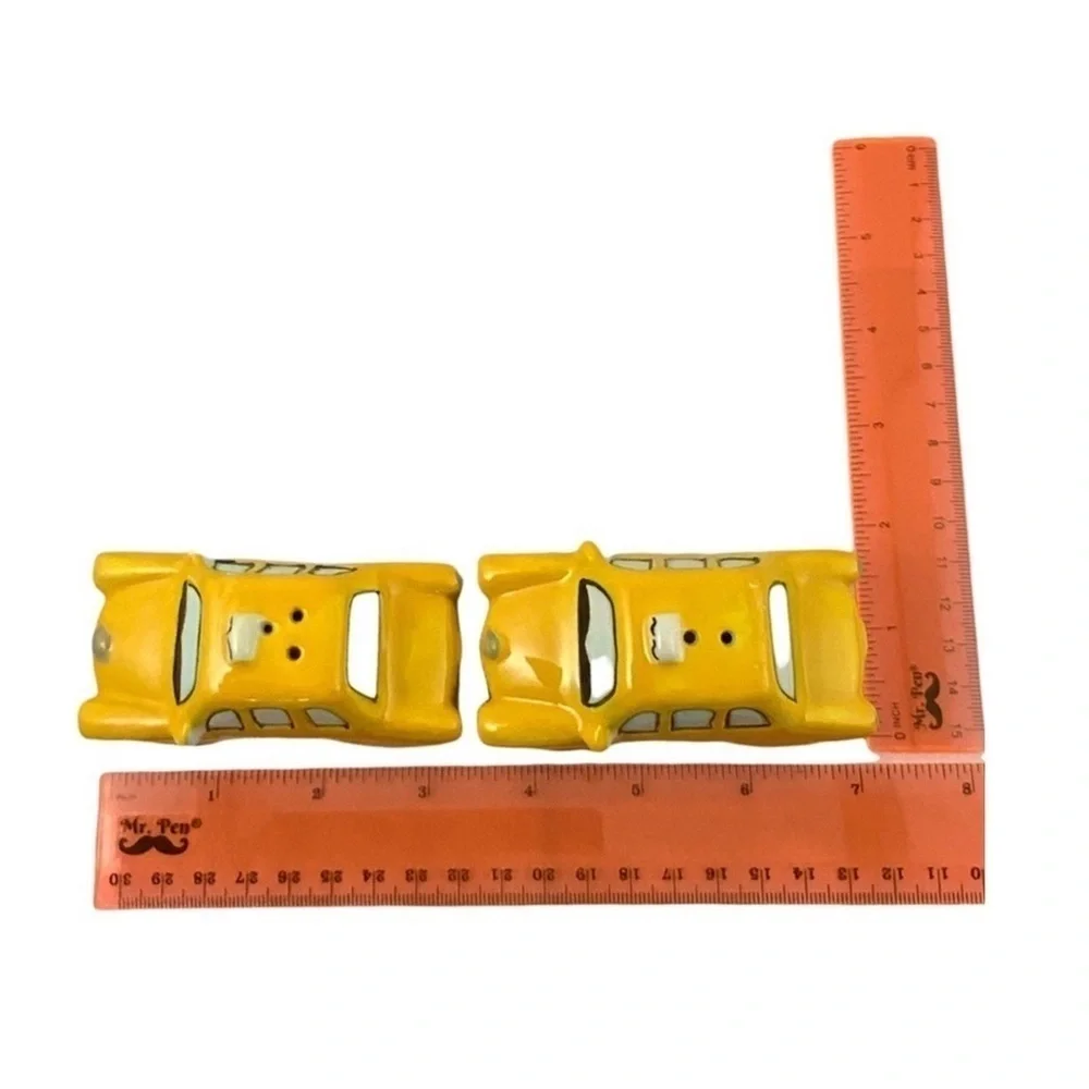 NYC Yellow Cab Cars Ceramic Salt Pepper Shaker Set by American Alitier